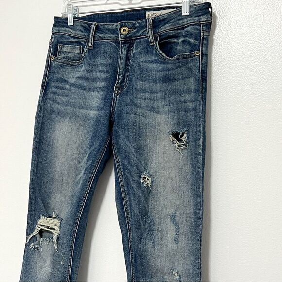 Pistola Tory Destroyed Denim Jean Joggers 29 Whiskered Soft Ankle Jeans - Picture 3 of 11